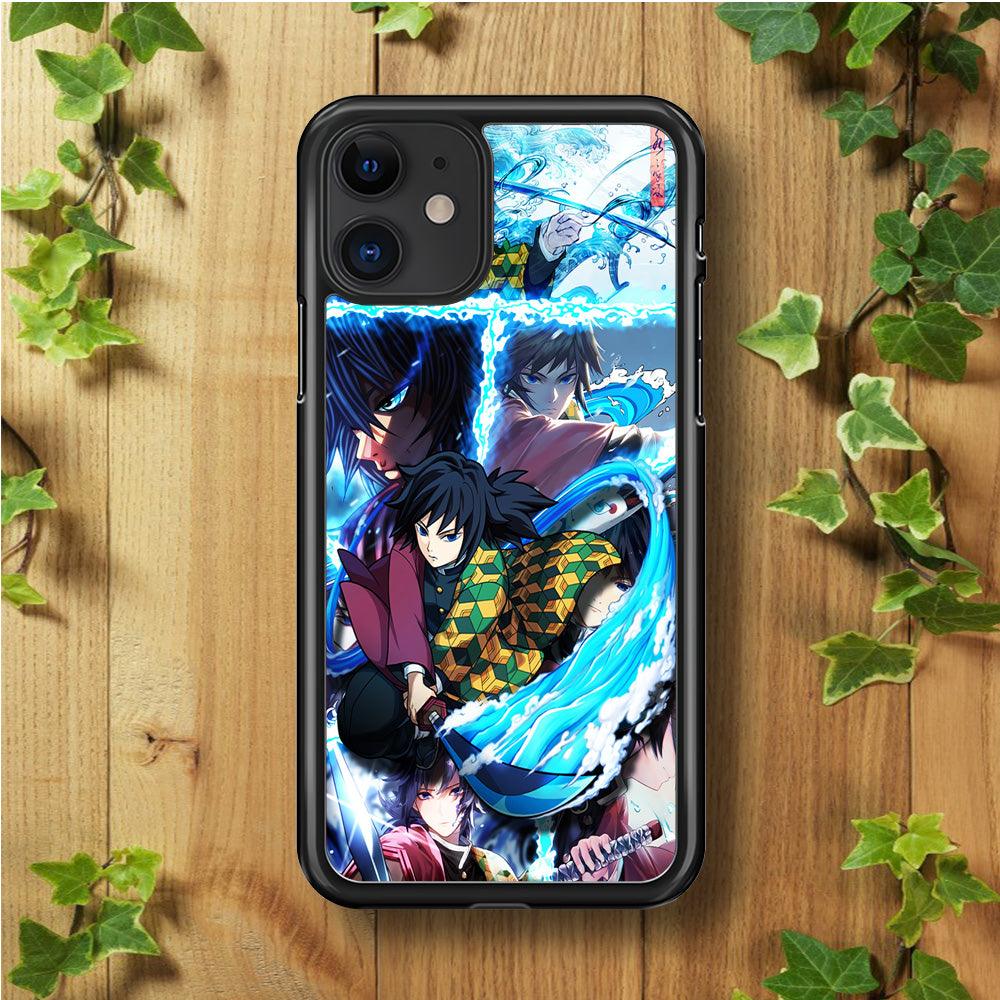 Demon Slayer Giyuu Tomioka iPhone 11 Case-Rubber / Black (2D Case)-Xtracase