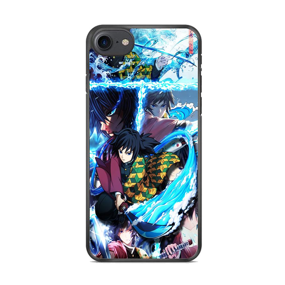 Demon Slayer Giyuu Tomioka iPhone 7 Case-Rubber / Black (2D Case)-Xtracase