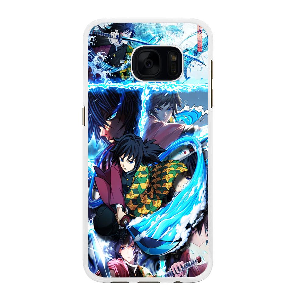 Demon Slayer Giyuu Tomioka Samsung Galaxy S7 Edge Case-Rubber / White (2D Case)-Xtracase