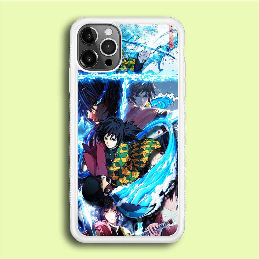 Demon Slayer Giyuu Tomioka iPhone 12 Pro Case-Rubber / White (2D Case)-Xtracase