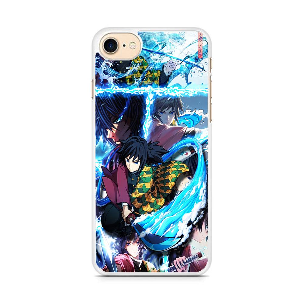 Demon Slayer Giyuu Tomioka iPhone 7 Case-Rubber / White (2D Case)-Xtracase