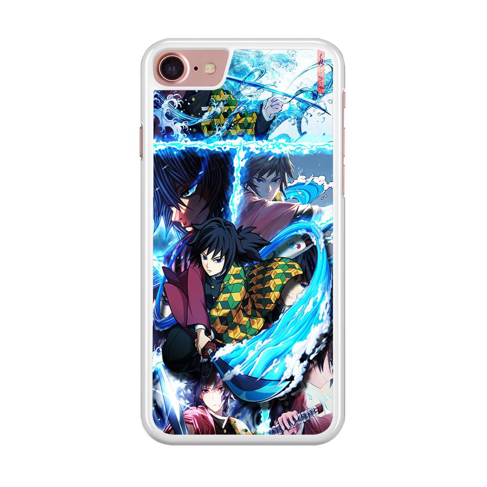 Demon Slayer Giyuu Tomioka iPhone SE 2020 Case-Rubber / White (2D Case)-Xtracase