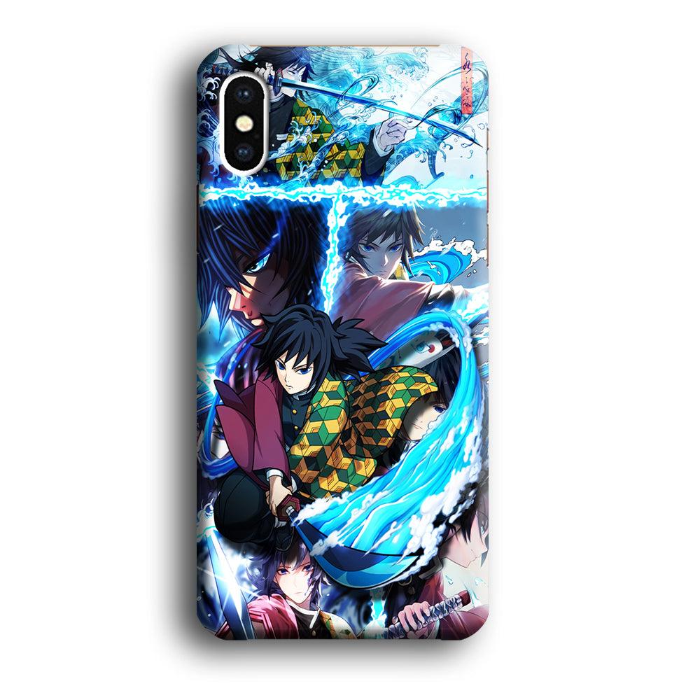 Demon Slayer Giyuu Tomioka iPhone Xs Case-Plastic / Full Wrap (3D Case)-Xtracase