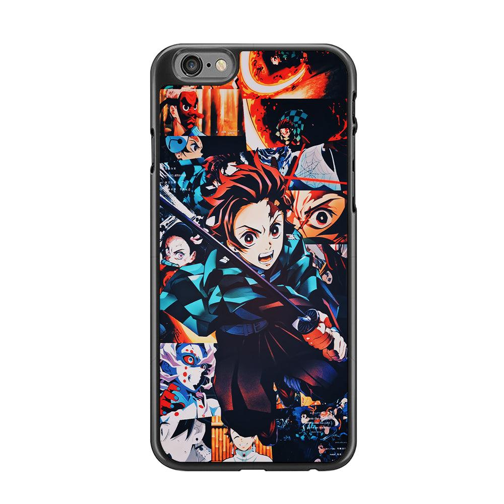 Demon Slayer Tanjiro Aesthetic iPhone 6 | 6s Case-Rubber / Black (2D Case)-Xtracase
