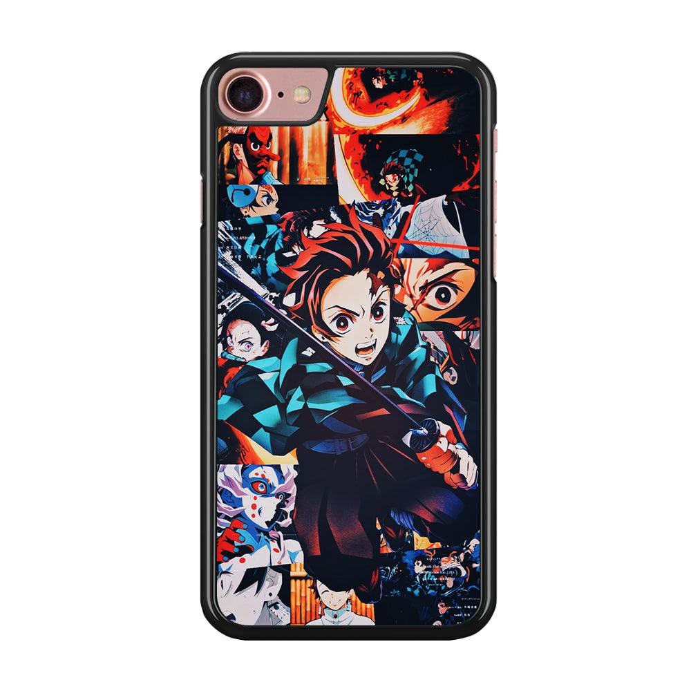 Demon Slayer Tanjiro Aesthetic iPhone SE 2020 Case-Rubber / Black (2D Case)-Xtracase