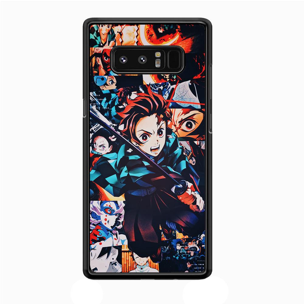Demon Slayer Tanjiro Aesthetic Samsung Galaxy Note 8 Case-Rubber / White (2D Case)-Xtracase