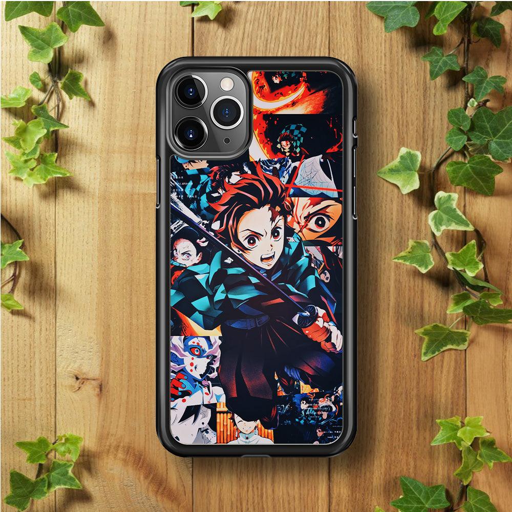 Demon Slayer Tanjiro Aesthetic iPhone 11 Pro Max Case-Rubber / Black (2D Case)-Xtracase