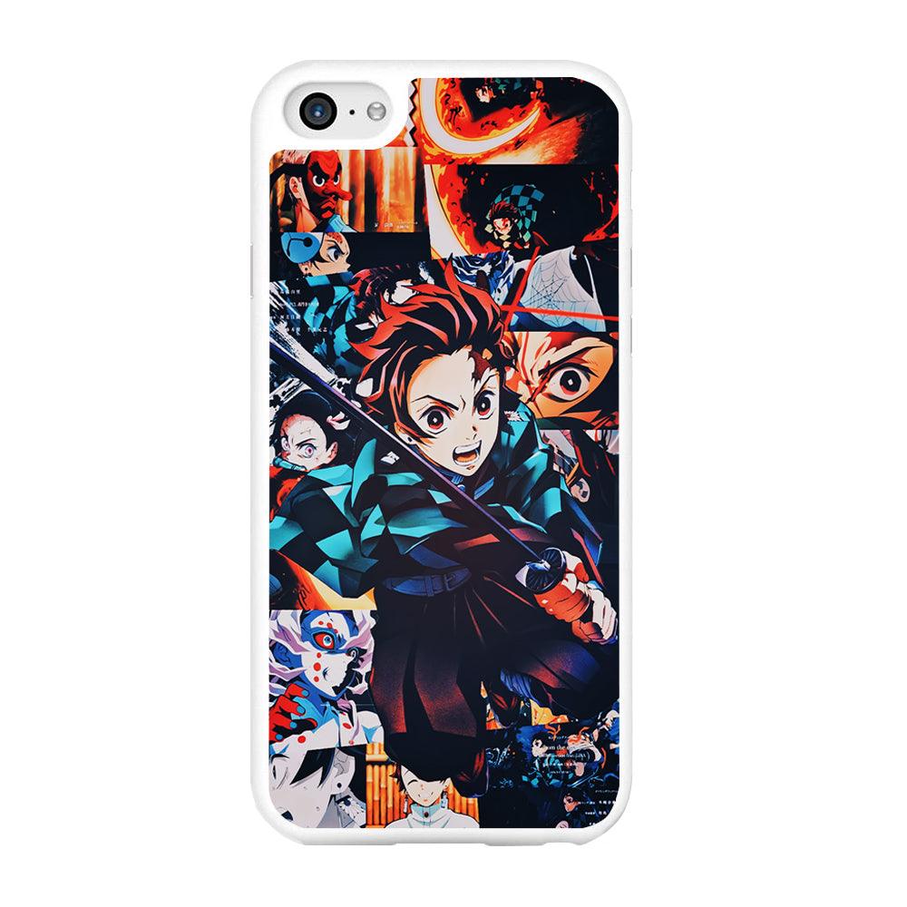 Demon Slayer Tanjiro Aesthetic iPhone 6 | 6s Case-Rubber / White (2D Case)-Xtracase