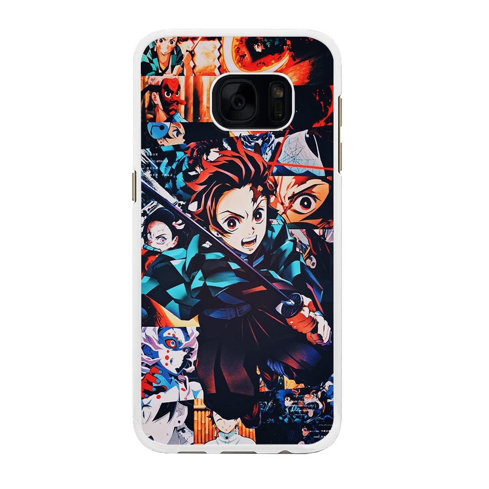 Demon Slayer Tanjiro Aesthetic Samsung Galaxy S7 Edge Case-Rubber / White (2D Case)-Xtracase