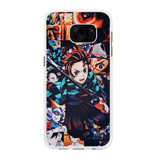 Demon Slayer Tanjiro Aesthetic Samsung Galaxy S7 Edge Case-Rubber / White (2D Case)-Xtracase