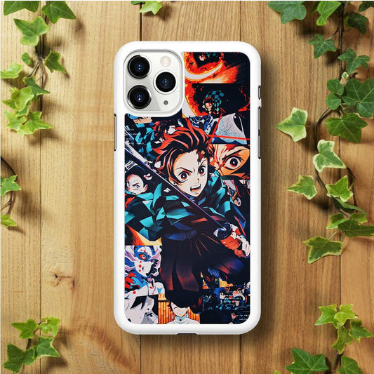 Demon Slayer Tanjiro Aesthetic iPhone 11 Pro Case-Rubber / White (2D Case)-Xtracase