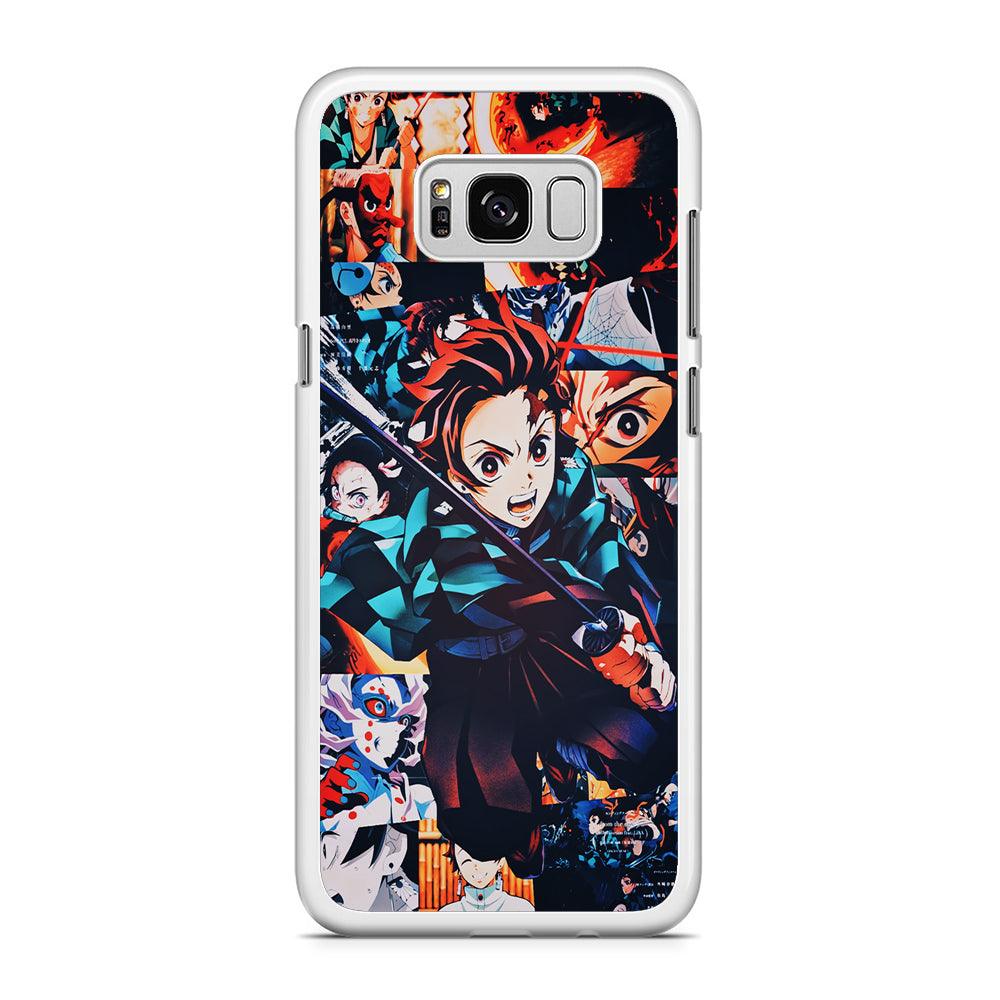 Demon Slayer Tanjiro Aesthetic Samsung Galaxy S8 Case-Rubber / White (2D Case)-Xtracase
