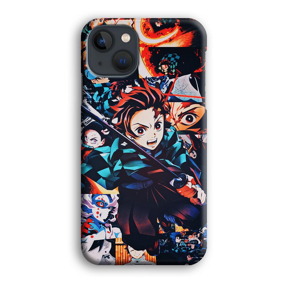 Demon Slayer Tanjiro Aesthetic iPhone 13 Mini Case-Plastic / Full Wrap (3D Case)-Xtracase