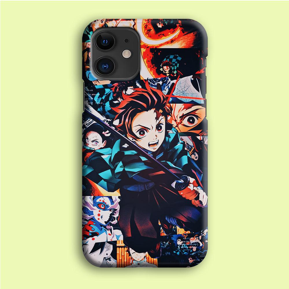 Demon Slayer Tanjiro Aesthetic iPhone 12 Case-Plastic / Full Wrap (3D Case)-Xtracase