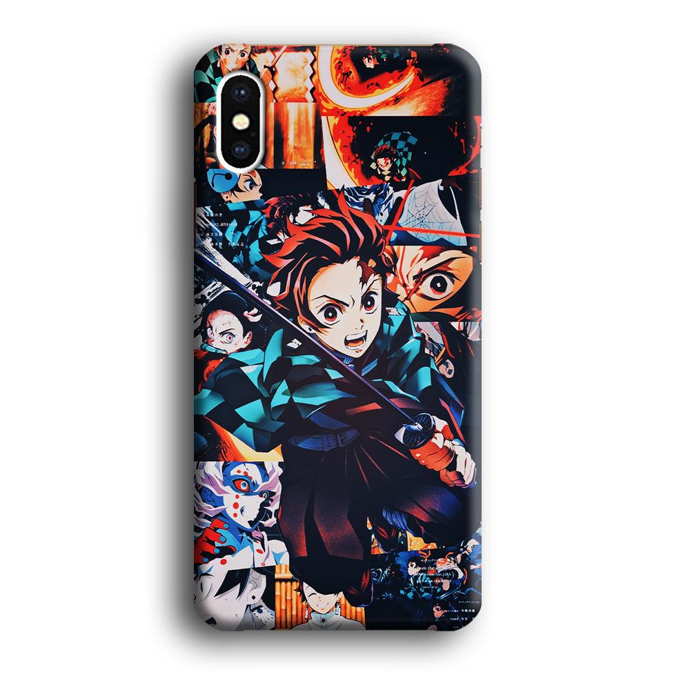 Demon Slayer Tanjiro Aesthetic iPhone Xs Case-Plastic / Full Wrap (3D Case)-Xtracase