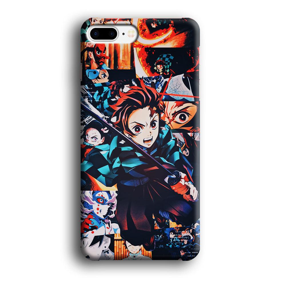 Demon Slayer Tanjiro Aesthetic iPhone 8 Plus Case-Plastic / Full Wrap (3D Case)-Xtracase
