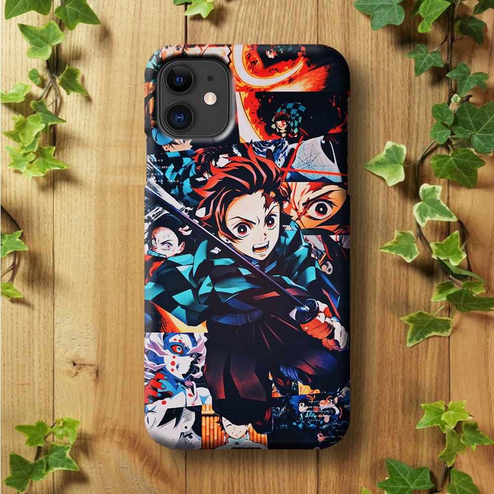 Demon Slayer Tanjiro Aesthetic iPhone 11 Case-Plastic / Full Wrap (3D Case)-Xtracase