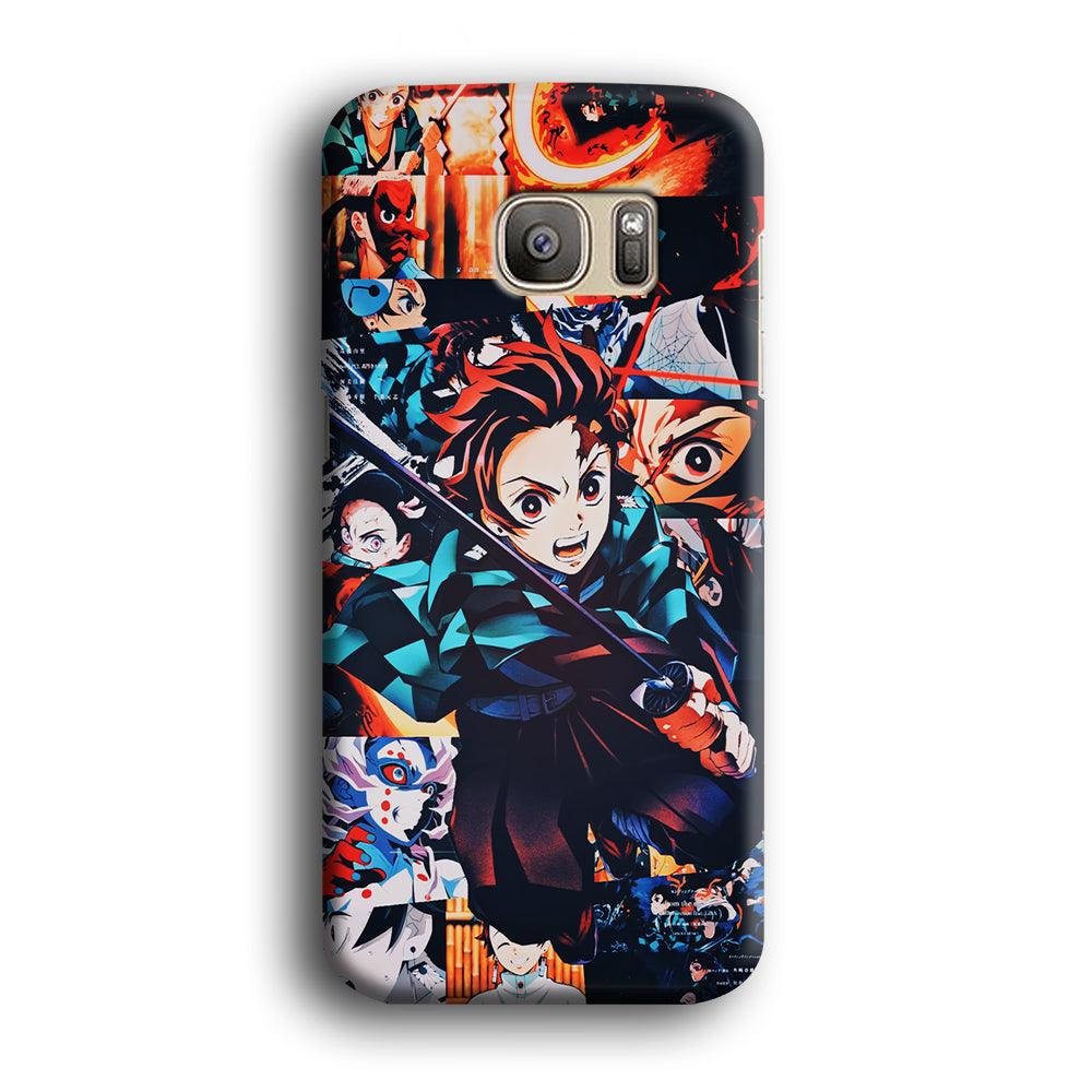 Demon Slayer Tanjiro Aesthetic Samsung Galaxy S7 Edge Case-Plastic / Full Wrap (3D Case)-Xtracase