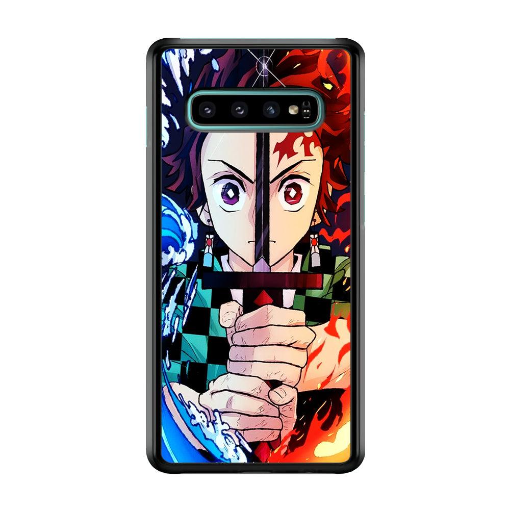 Demon Slayer Tanjiro Kamado Samsung Galaxy S10 Case-Rubber / Black (2D Case)-Xtracase