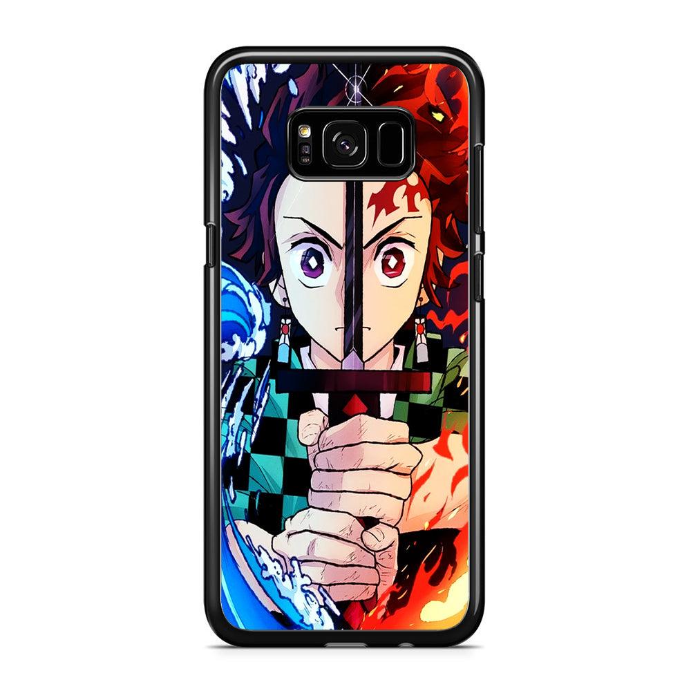 Demon Slayer Tanjiro Kamado Samsung Galaxy S8 Case-Rubber / Black (2D Case)-Xtracase