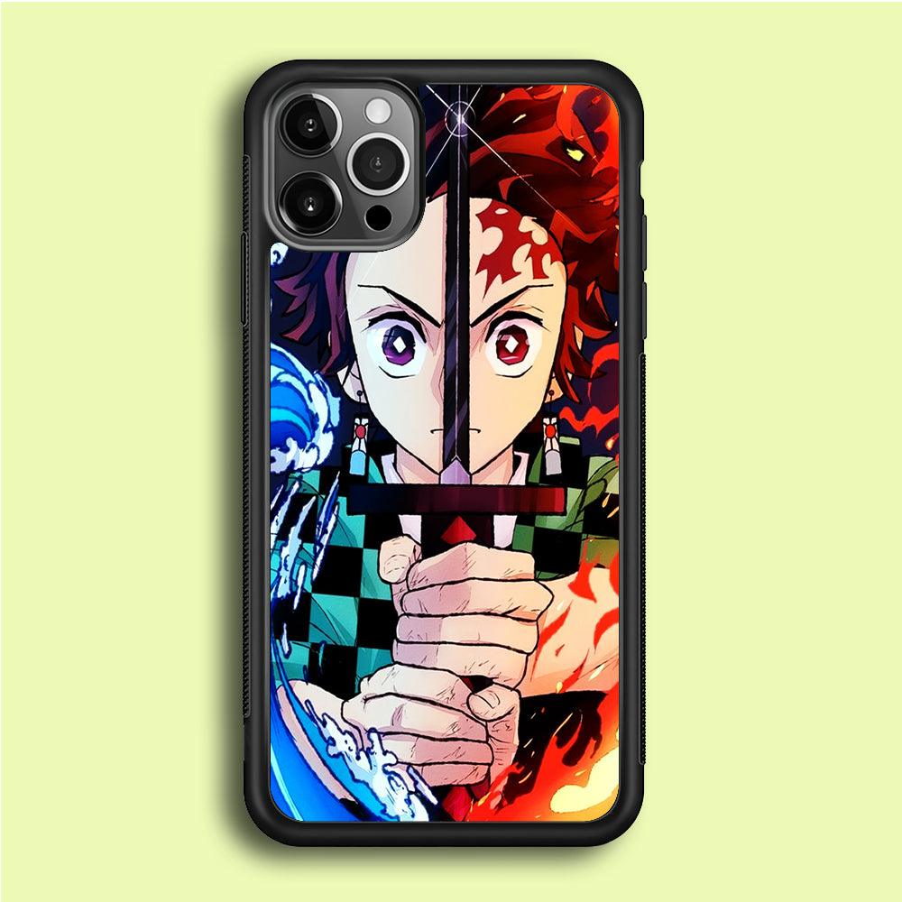 Demon Slayer Tanjiro Kamado iPhone 12 Pro Max Case-Rubber / Black (2D Case)-Xtracase