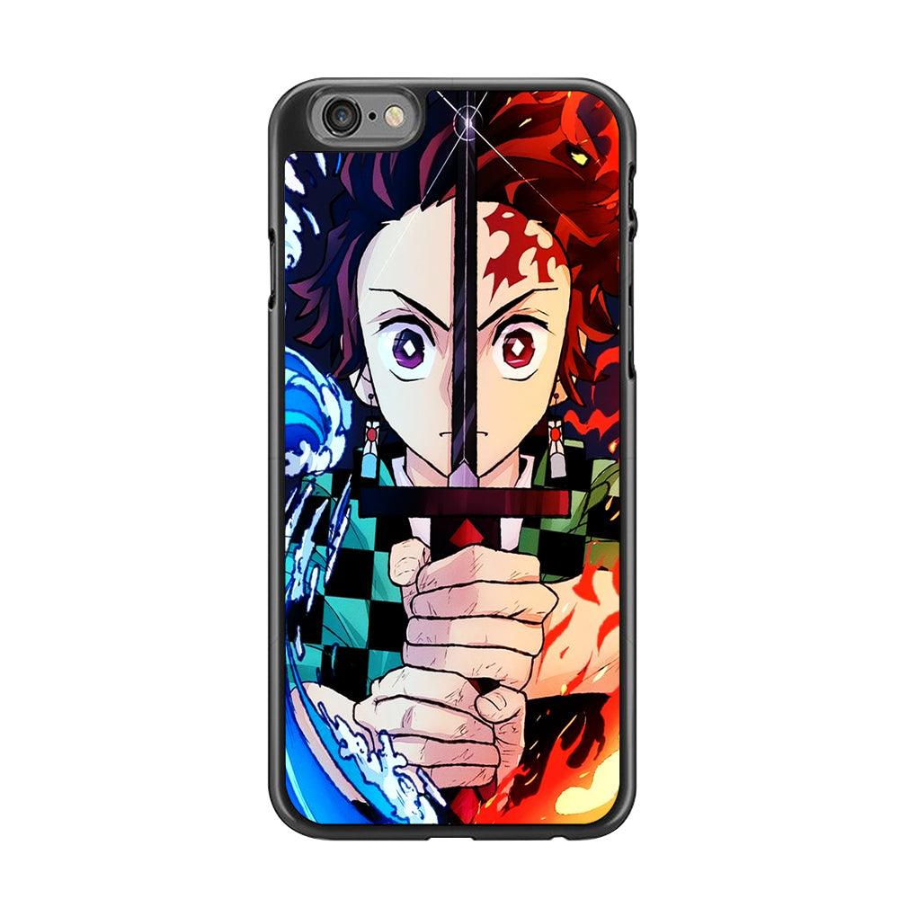 Demon Slayer Tanjiro Kamado iPhone 6 | 6s Case-Rubber / Black (2D Case)-Xtracase