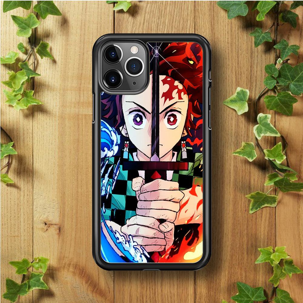 Demon Slayer Tanjiro Kamado iPhone 11 Pro Max Case-Rubber / Black (2D Case)-Xtracase