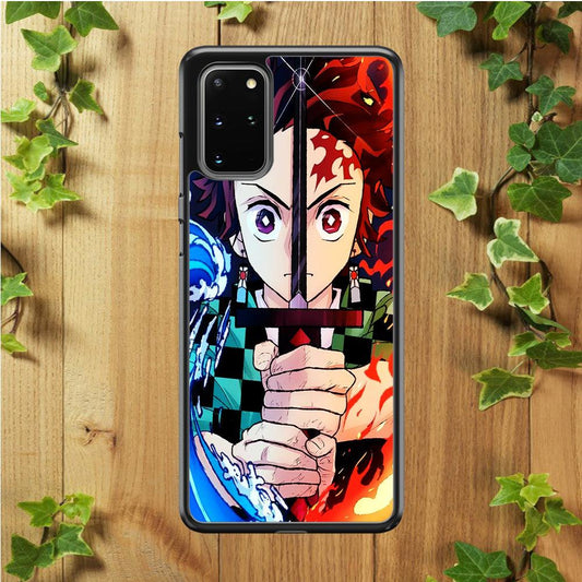 Demon Slayer Tanjiro Kamado Samsung Galaxy S20 Plus Case-Rubber / White (2D Case)-Xtracase