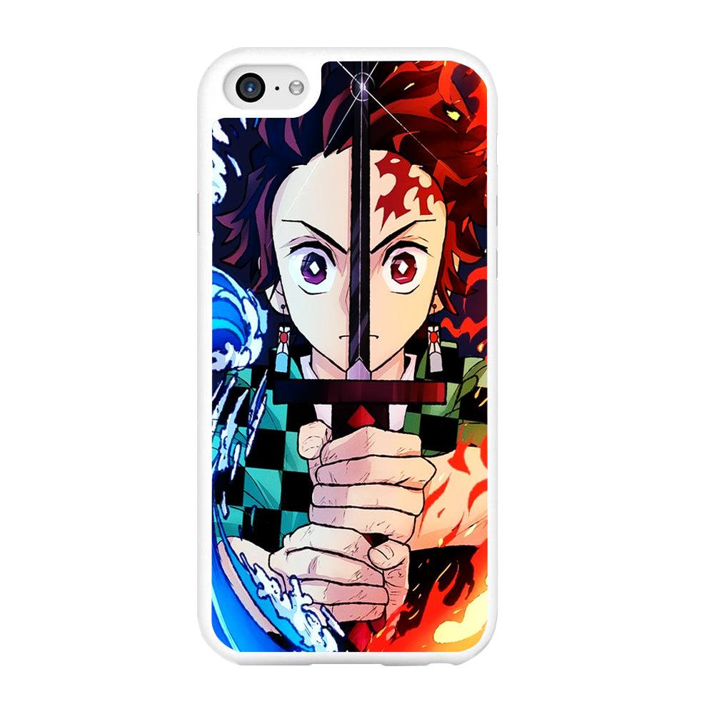 Demon Slayer Tanjiro Kamado iPhone 6 | 6s Case-Rubber / White (2D Case)-Xtracase