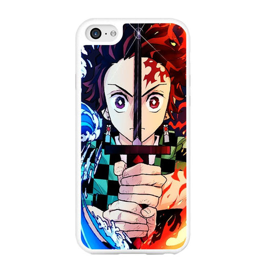Demon Slayer Tanjiro Kamado iPhone 6 | 6s Case-Rubber / White (2D Case)-Xtracase