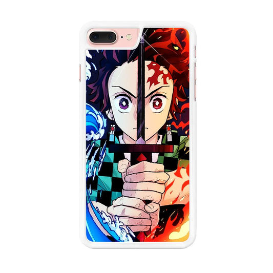 Demon Slayer Tanjiro Kamado iPhone 7 Plus Case-Rubber / White (2D Case)-Xtracase