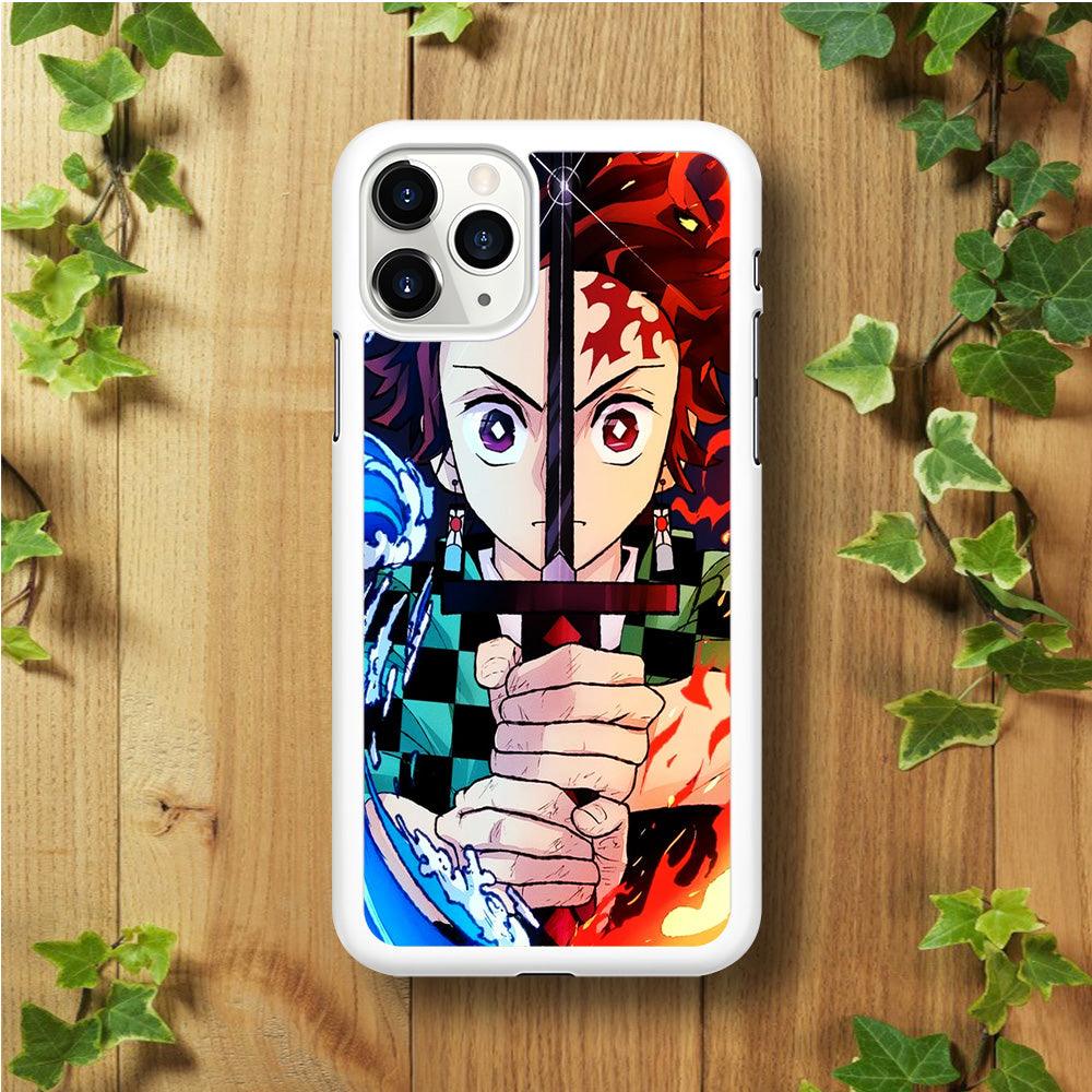 Demon Slayer Tanjiro Kamado iPhone 11 Pro Max Case-Rubber / White (2D Case)-Xtracase