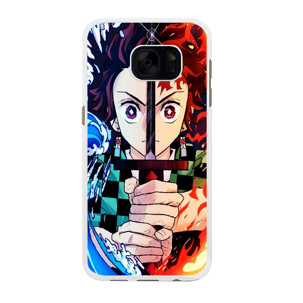Demon Slayer Tanjiro Kamado Samsung Galaxy S7 Edge Case-Rubber / White (2D Case)-Xtracase