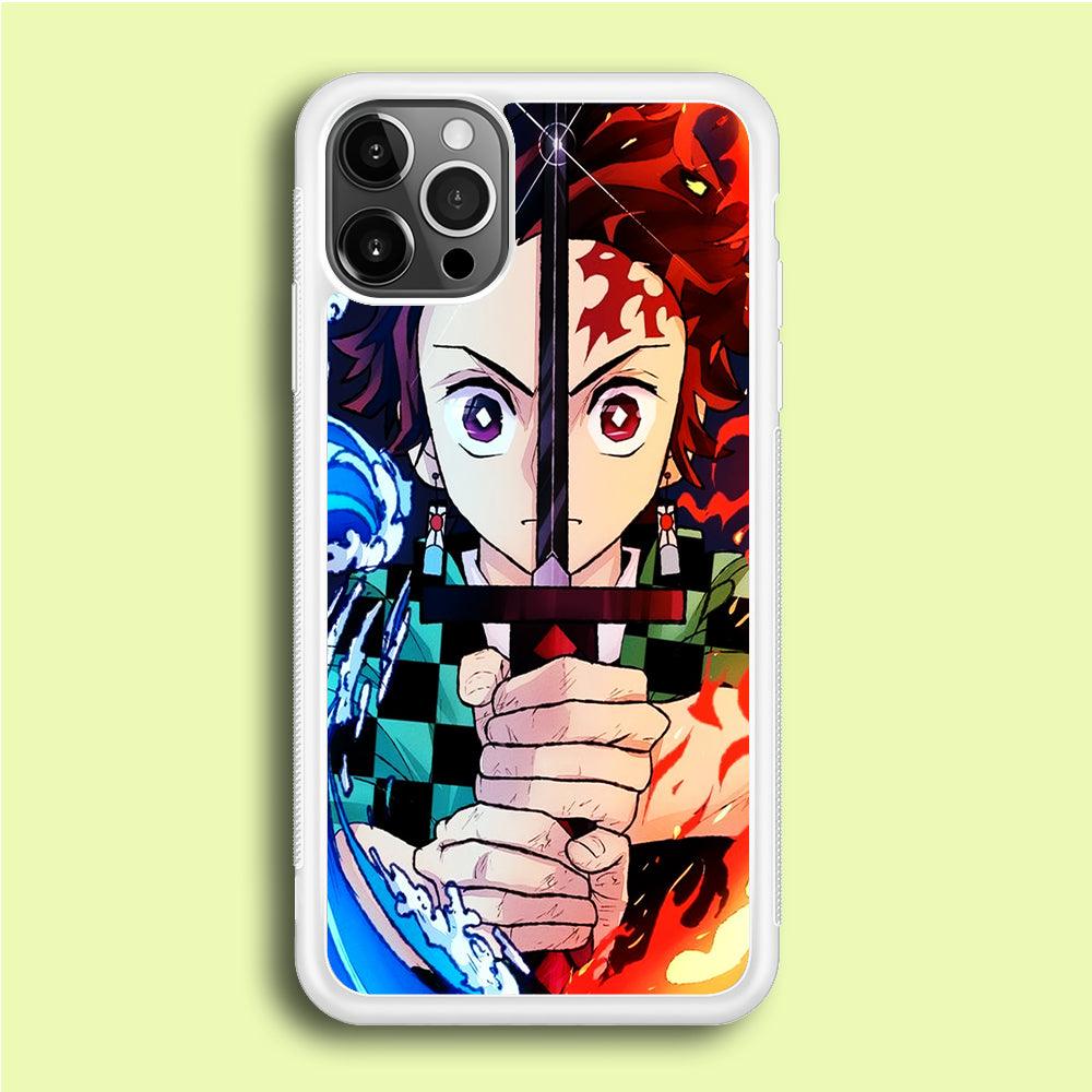 Demon Slayer Tanjiro Kamado iPhone 12 Pro Case-Rubber / White (2D Case)-Xtracase