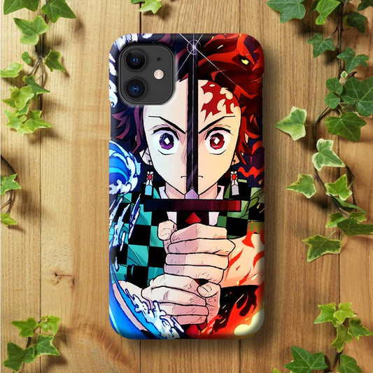 Demon Slayer Tanjiro Kamado iPhone 11 Case-Plastic / Full Wrap (3D Case)-Xtracase