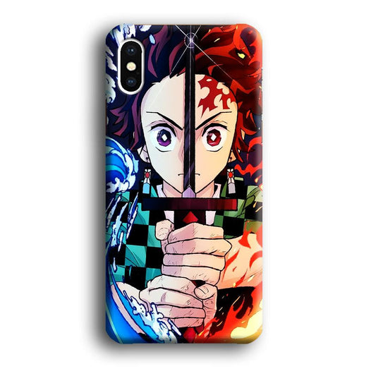 Demon Slayer Tanjiro Kamado iPhone Xs Case-Plastic / Full Wrap (3D Case)-Xtracase