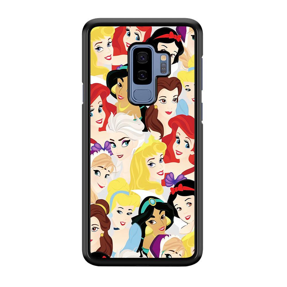 Disney Princess Collage Samsung Galaxy S9 Plus Case-Rubber / White (2D Case)-Xtracase