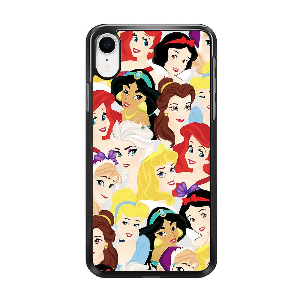 Disney Princess Collage iPhone XR Case-Rubber / Black (2D Case)-Xtracase