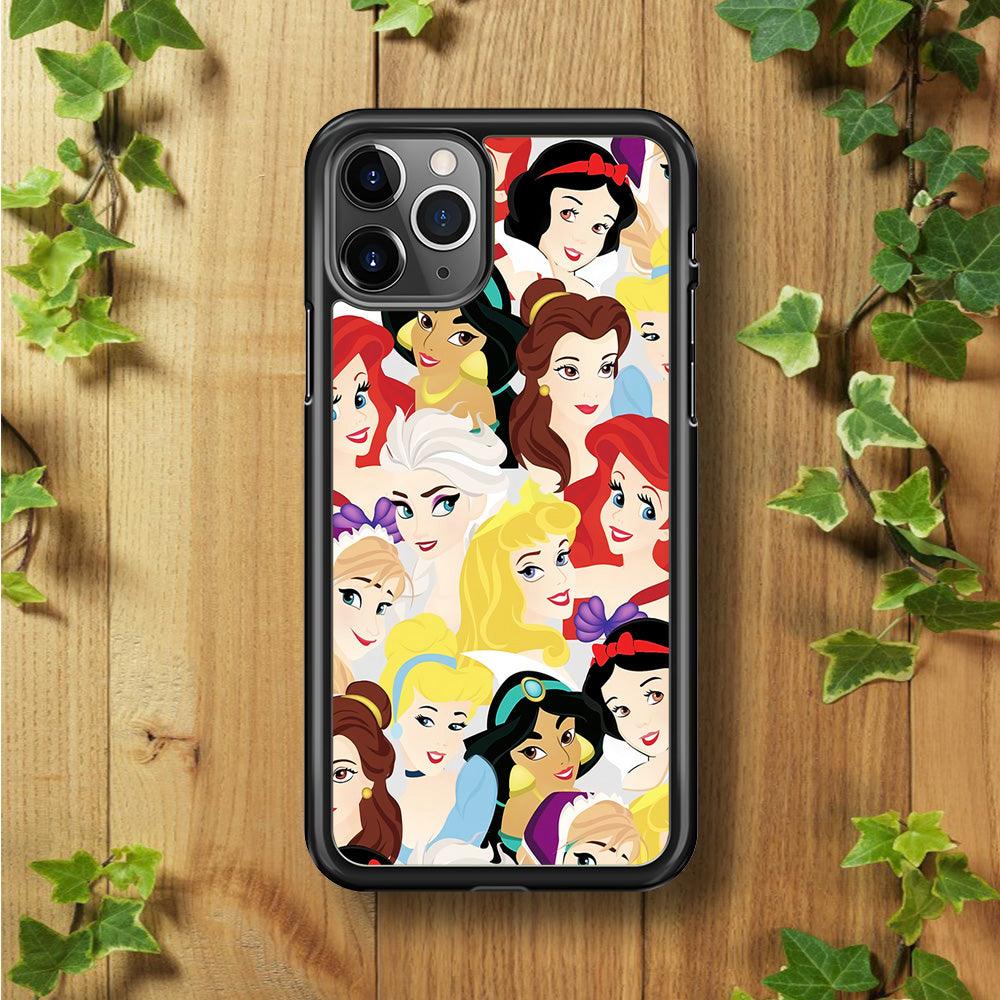 Disney Princess Collage iPhone 11 Pro Case-Rubber / Black (2D Case)-Xtracase