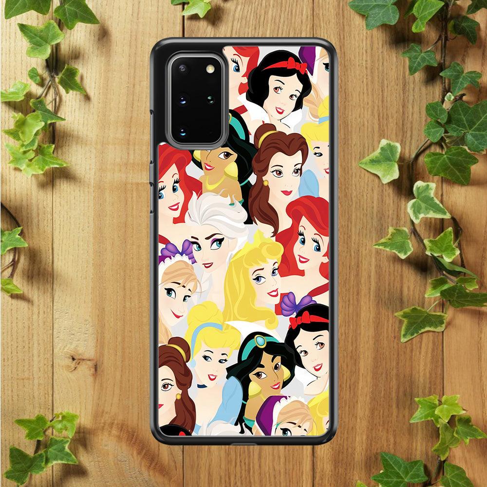 Disney Princess Collage Samsung Galaxy S20 Plus Case-Rubber / White (2D Case)-Xtracase