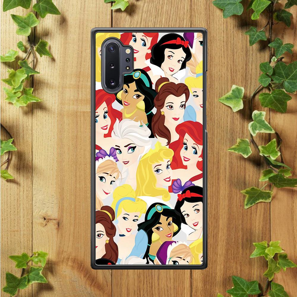 Disney Princess Collage Samsung Galaxy Note 10 Plus Case-Rubber / Black (2D Case)-Xtracase