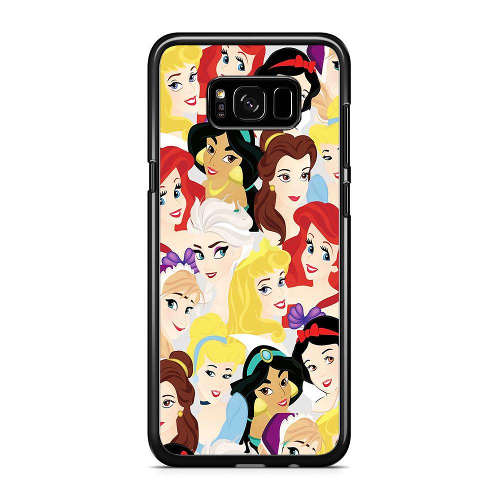 Disney Princess Collage Samsung Galaxy S8 Case-Rubber / Black (2D Case)-Xtracase