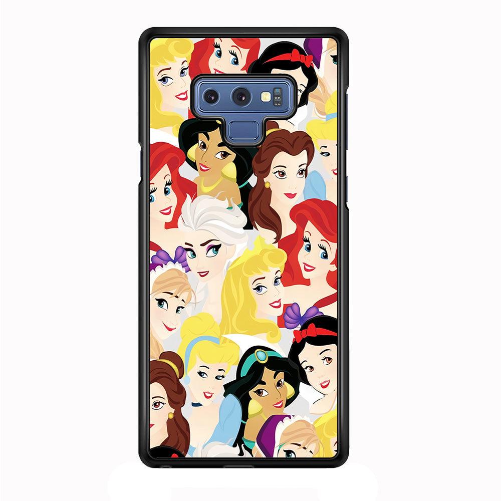 Disney Princess Collage Samsung Galaxy Note 9 Case-Rubber / White (2D Case)-Xtracase