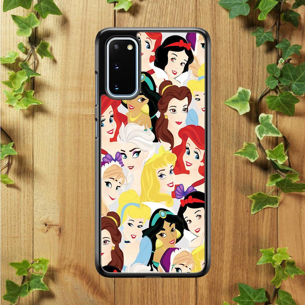 Disney Princess Collage Samsung Galaxy S20 Case-Rubber / White (2D Case)-Xtracase