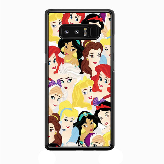 Disney Princess Collage Samsung Galaxy Note 8 Case-Rubber / White (2D Case)-Xtracase