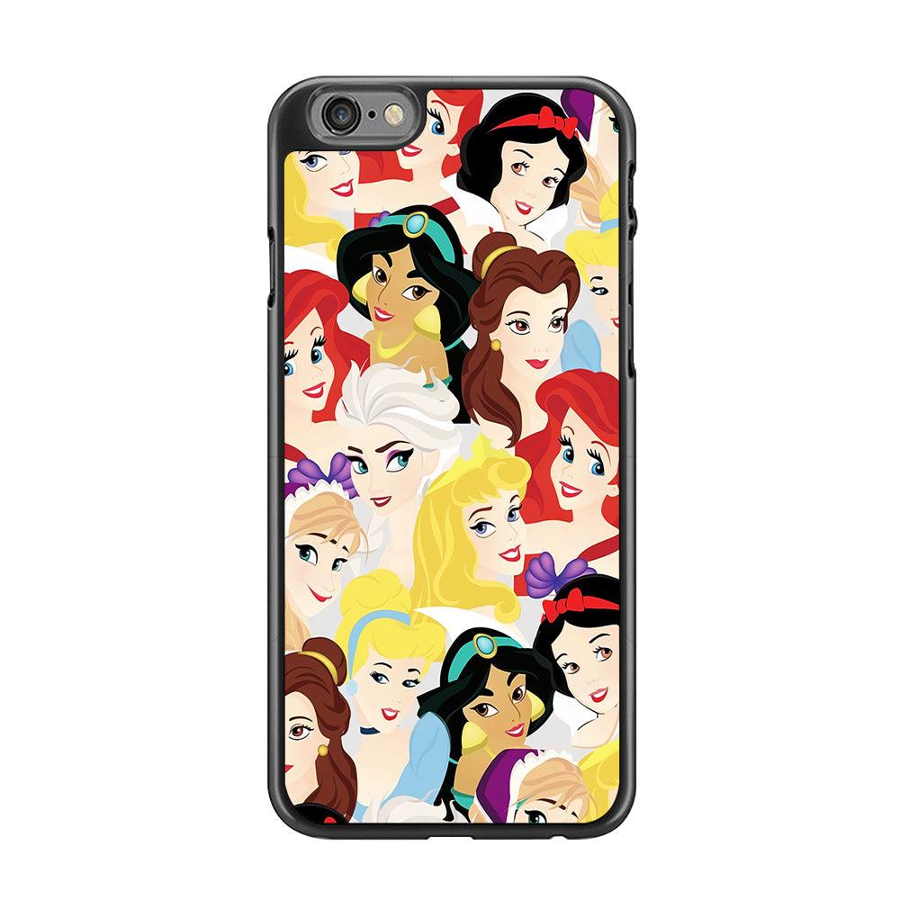 Disney Princess Collage iPhone 6 | 6s Case-Rubber / Black (2D Case)-Xtracase