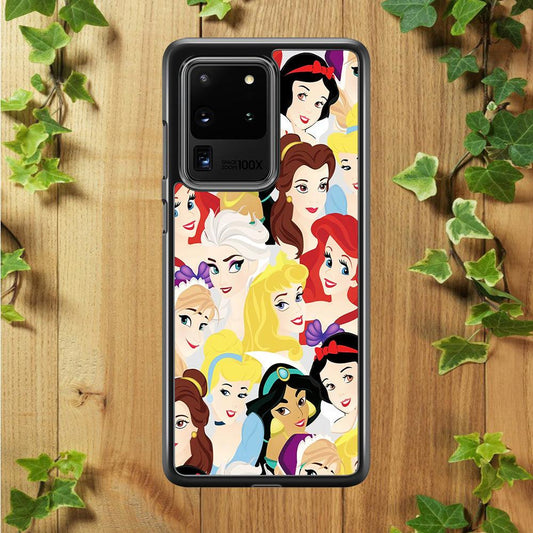 Disney Princess Collage Samsung Galaxy S20 Ultra Case-Rubber / White (2D Case)-Xtracase