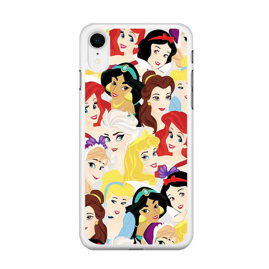 Disney Princess Collage iPhone XR Case-Rubber / White (2D Case)-Xtracase