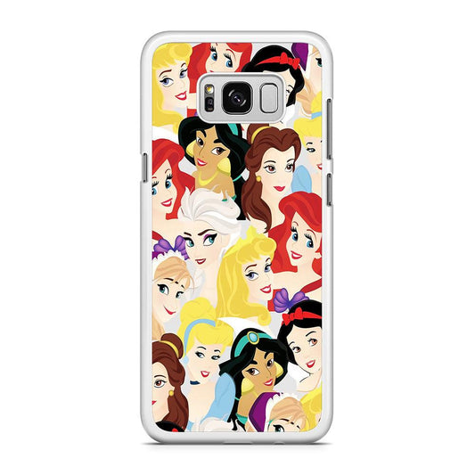 Disney Princess Collage Samsung Galaxy S8 Case-Rubber / White (2D Case)-Xtracase