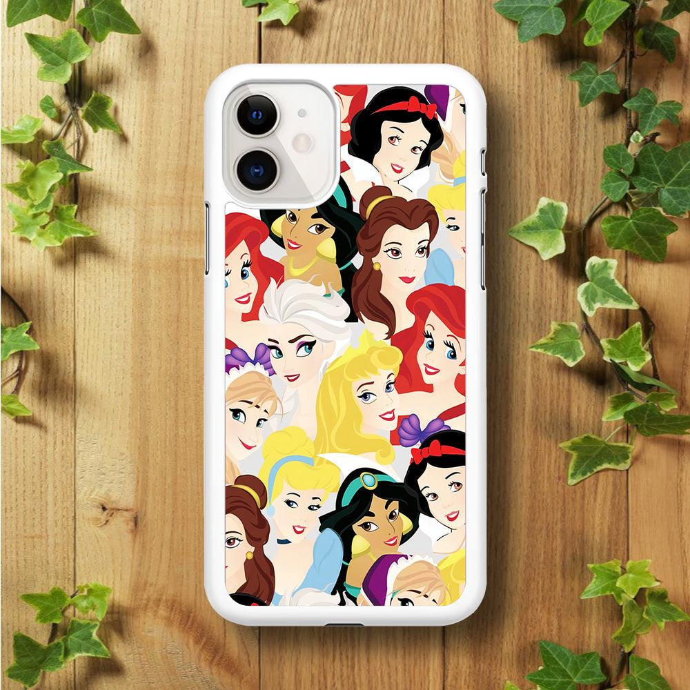 Disney Princess Collage iPhone 11 Case-Rubber / White (2D Case)-Xtracase